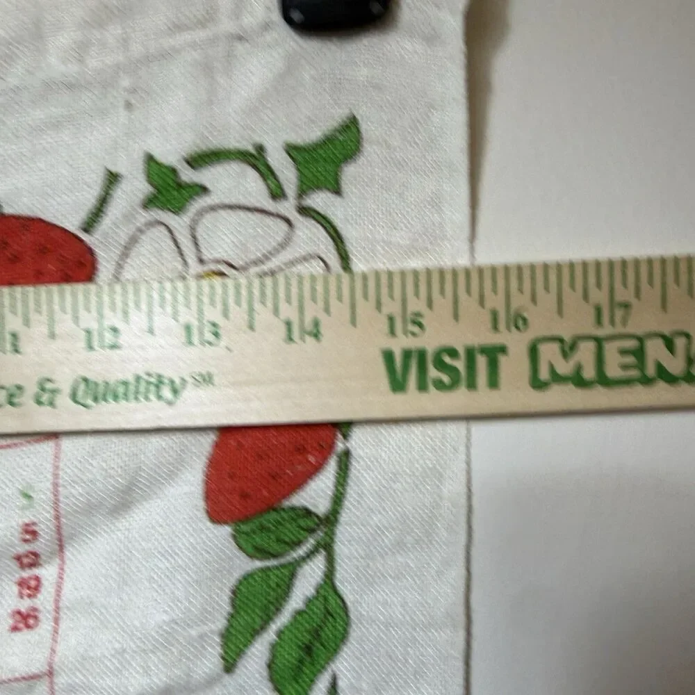 Vintage 1980 Cloth Wall Calendar Strawberry Mushroom Kitchen Cottagecore Granny